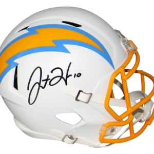 JUSTIN HERBERT AUTOGRAPHED LOS ANGELES CHARGERS FULL SIZE SPEED HELMET BECKETT